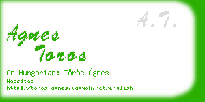 agnes toros business card